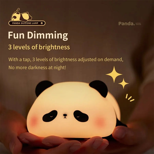 Cute Rechargeable Silicone Panda LED Night Lamp Touch Sensor